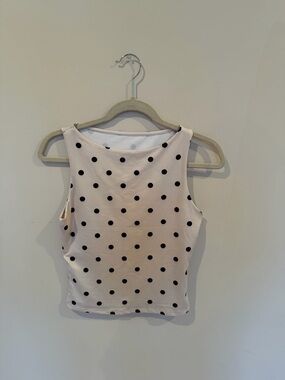 Sleeveless Polka Dot Tank Top